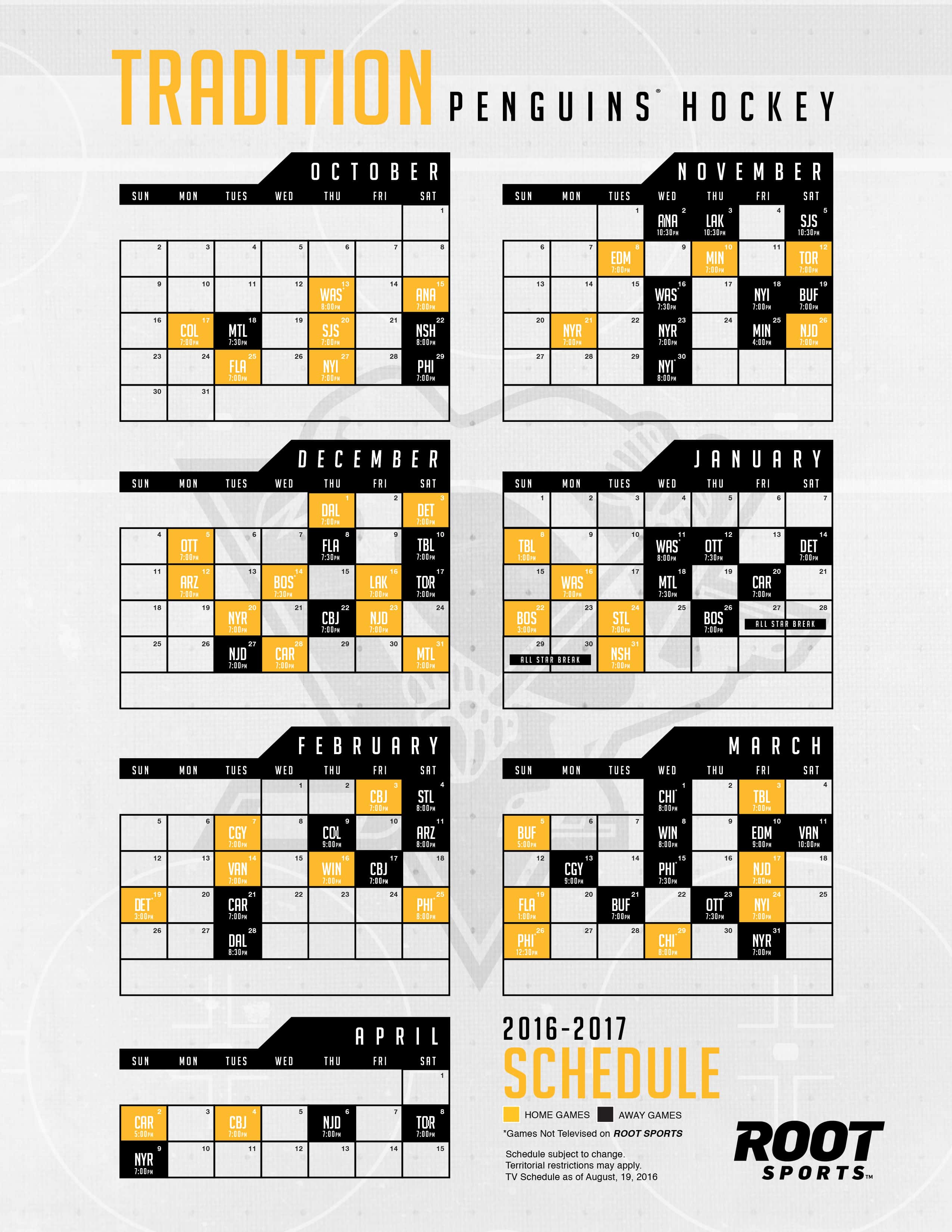 Pittsburgh Penguins Printable Schedule - Printable World Holiday