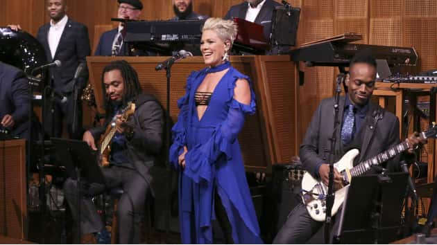 Pink's 10-month-old son Jameson is not a fan of her music