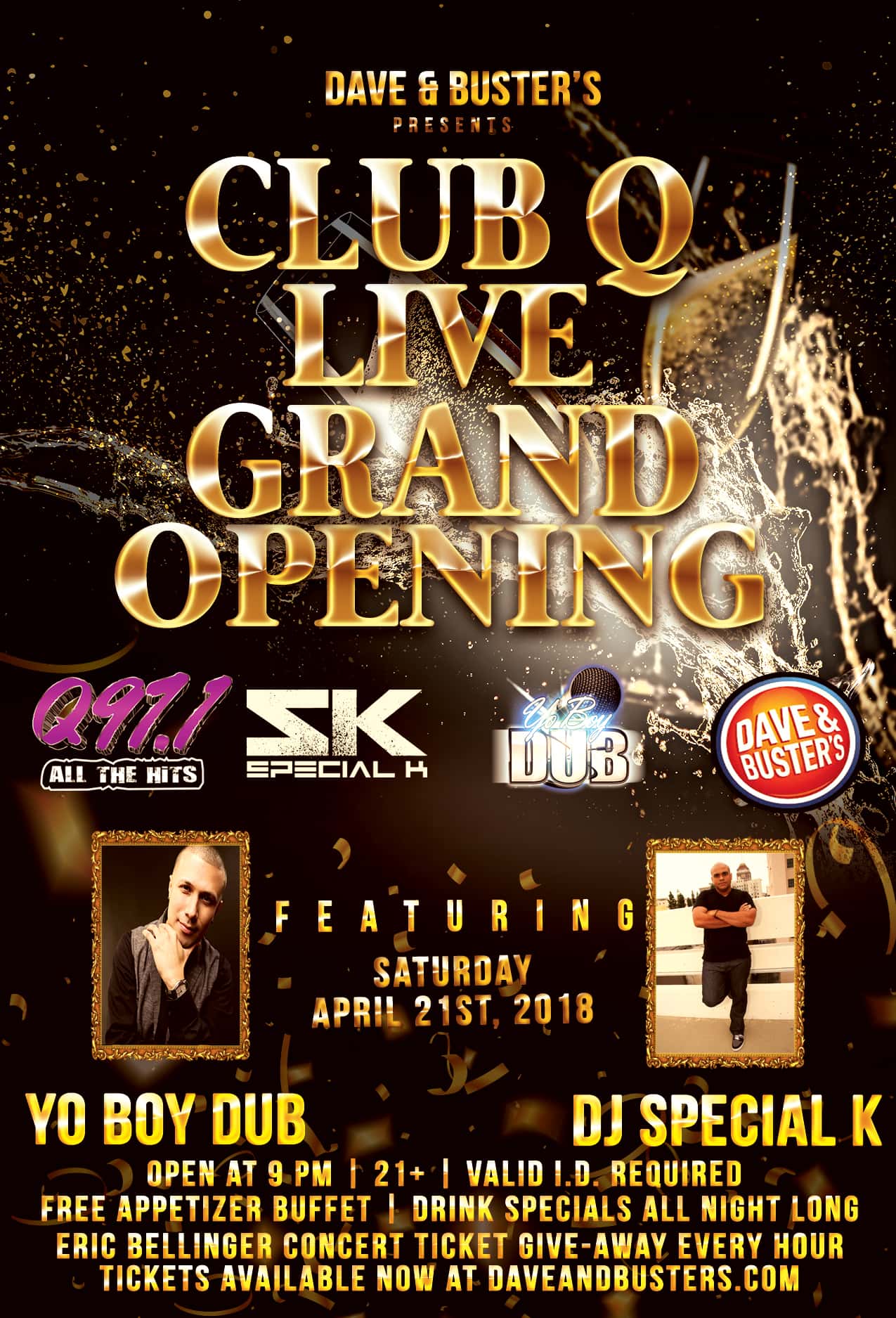 Sat 4/21: Club Q Live at Dave & Buster’s