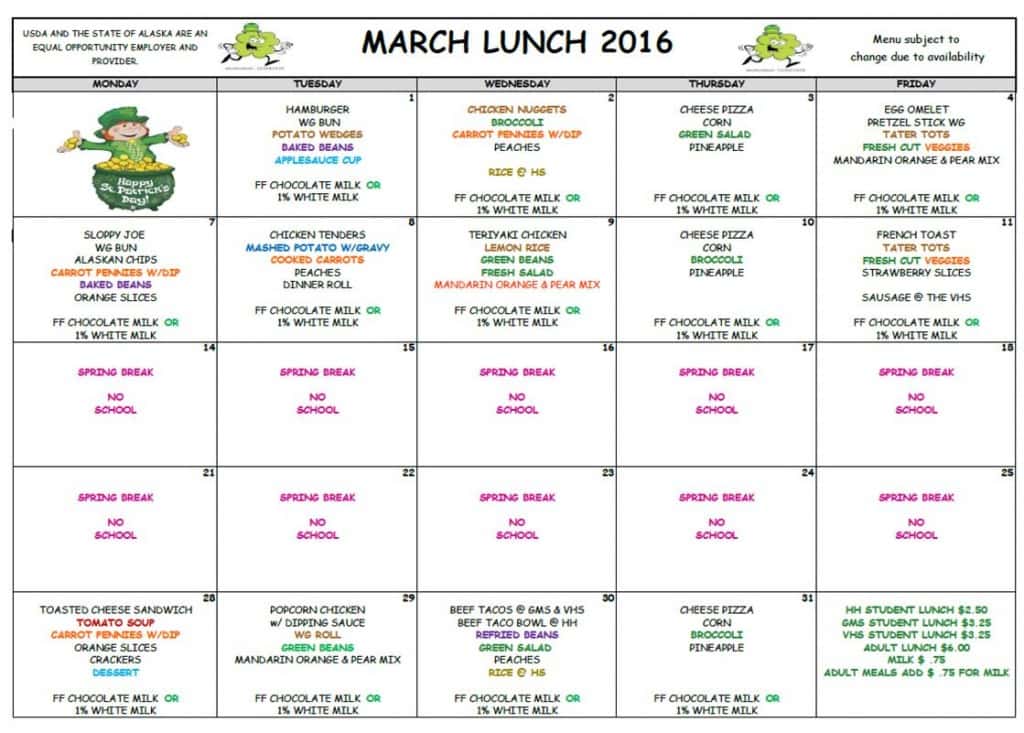March 2016 Lunch