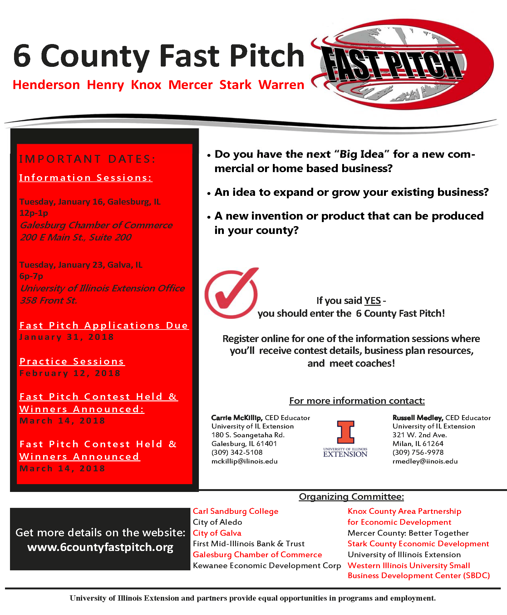 6 County Fast Pitch Informational Meeting