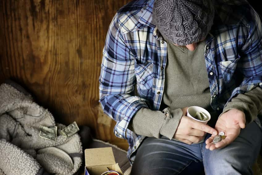 homeless man ask help