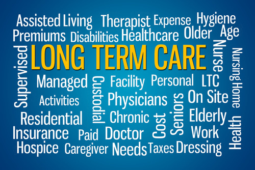 Graphic with long term care text.