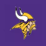 Vector logo of the Minnesota Vikings^ NFL Football Team on purple background