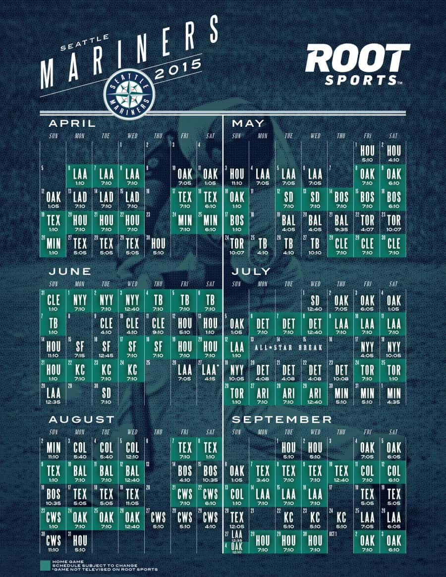 2015 Mariners TV Schedule | ROOT SPORTS