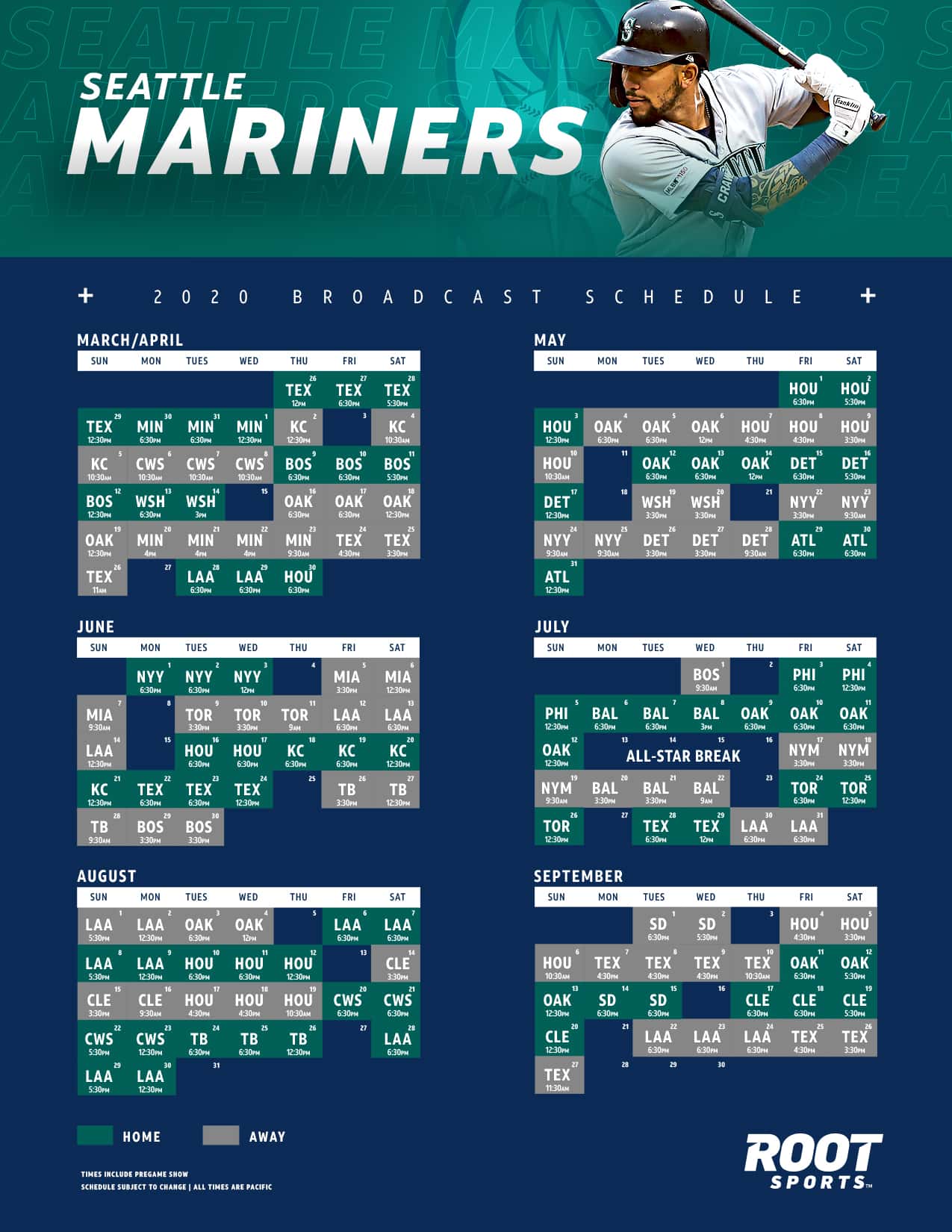 Seattle Mariners Printable Schedule - Printable World Holiday
