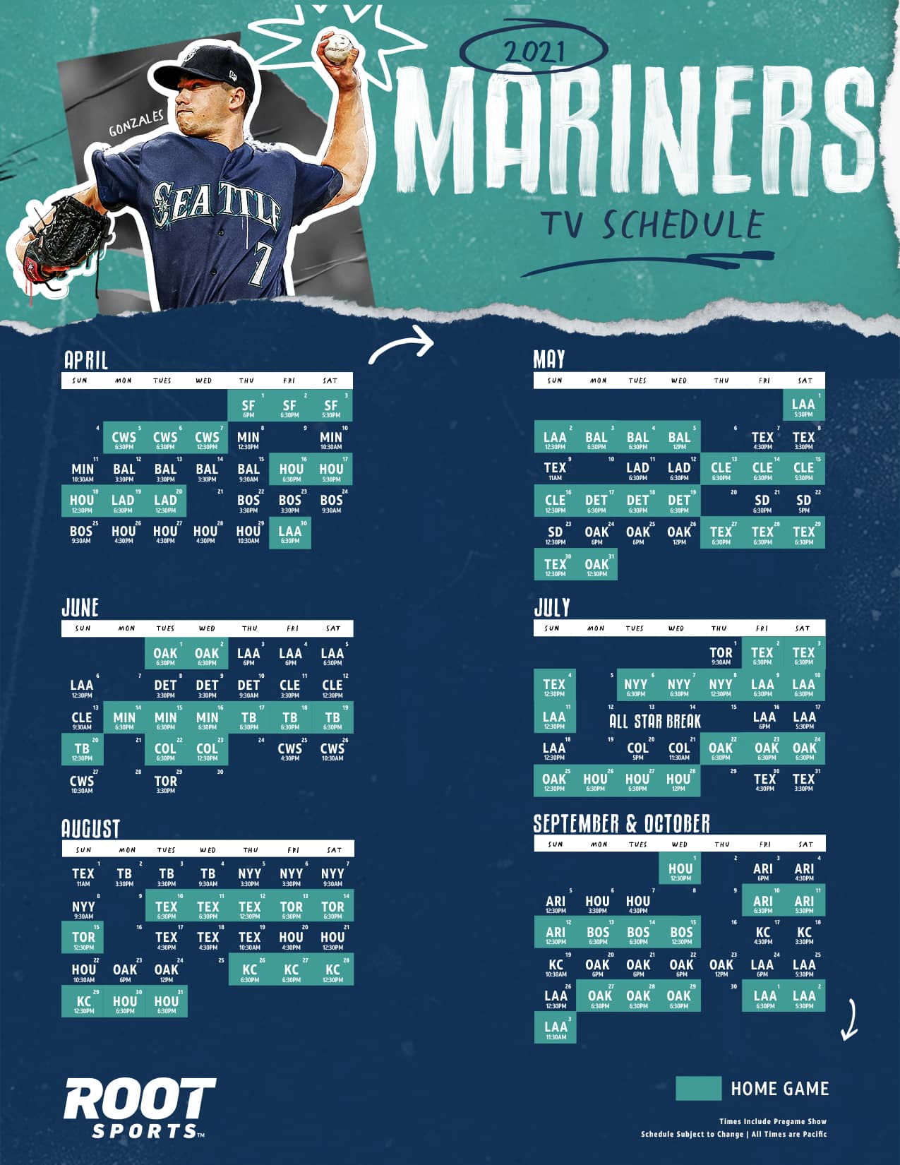 Mariners Schedule 2022 Tv Home Of The Seattle Mariners | Root Sports
