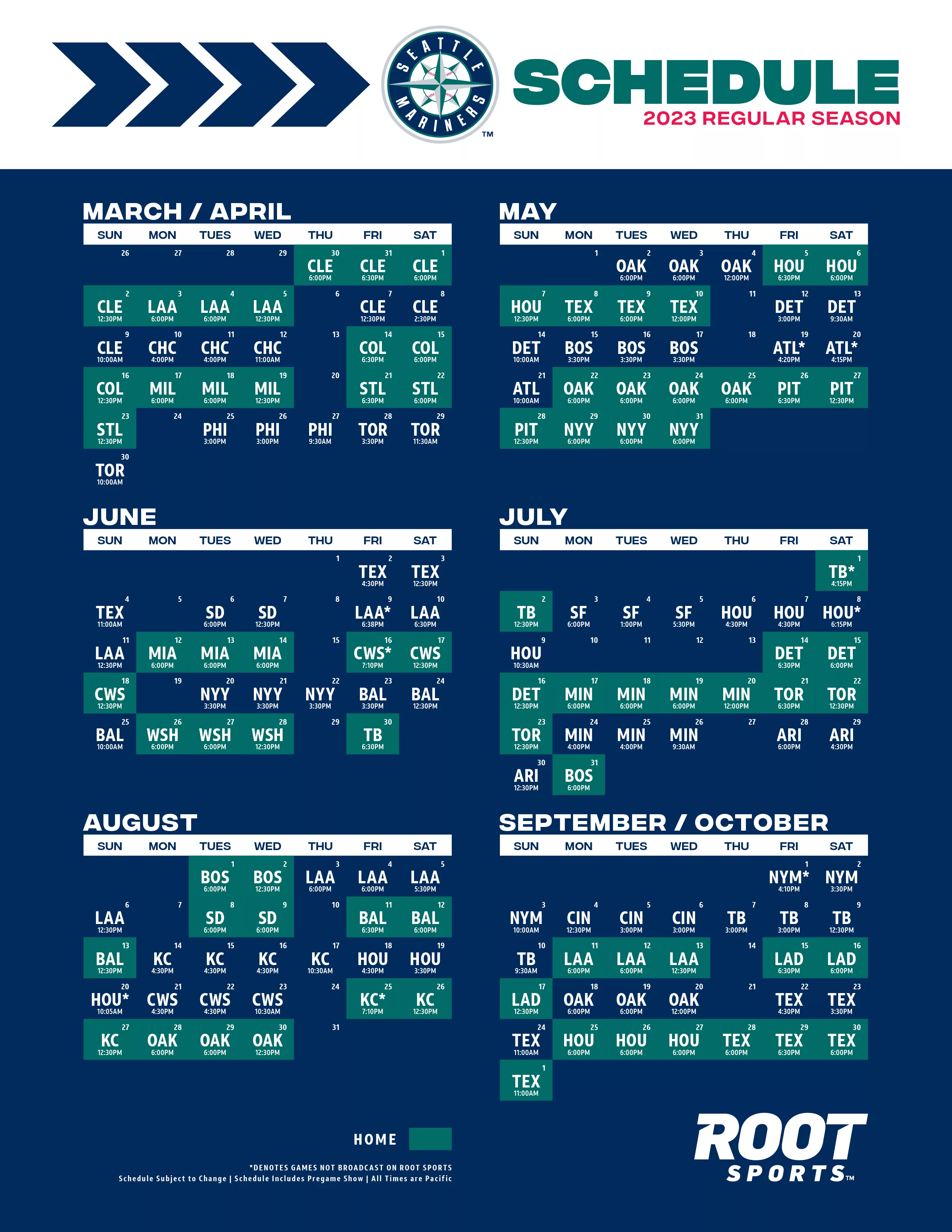 Mariners Spring Training 2023 New MLB rules full schedule  king5com