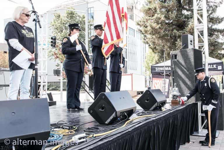 The bell was rung 24 times in memory of those who lost their lives in the fires.