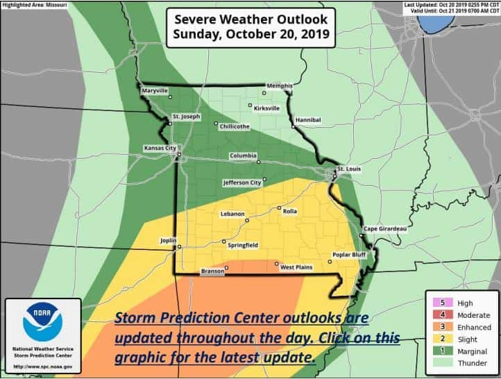 Severe Weather Potential in the Ozarks Sunday Night; National Weather ...