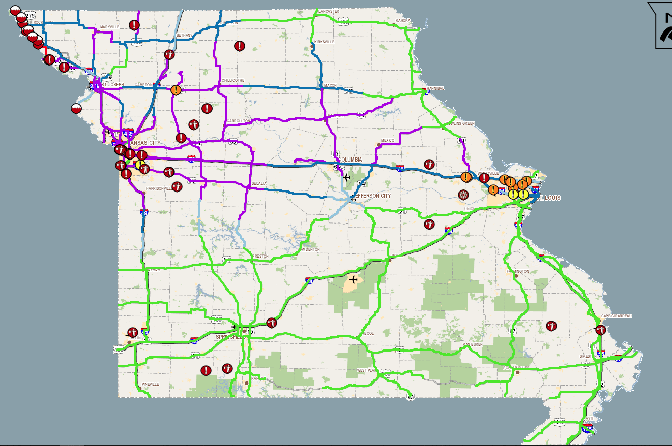 modot road conditions map Modot Check Road Conditions Before You Leave Home Ktts