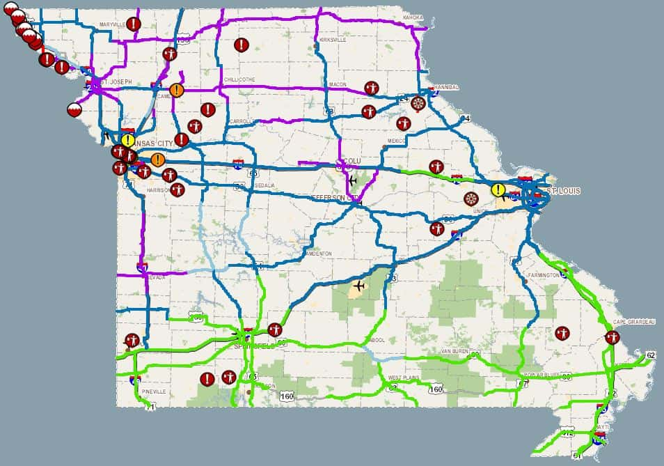 Modot Road Condition Map Update On Road Conditions For Ozarks | Ktts