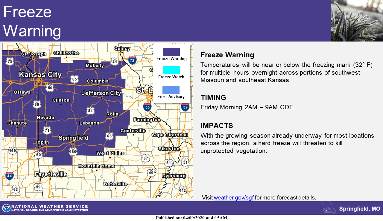 Freeze Warning Overnight Friday Morning: Cover Those Plants And Protect