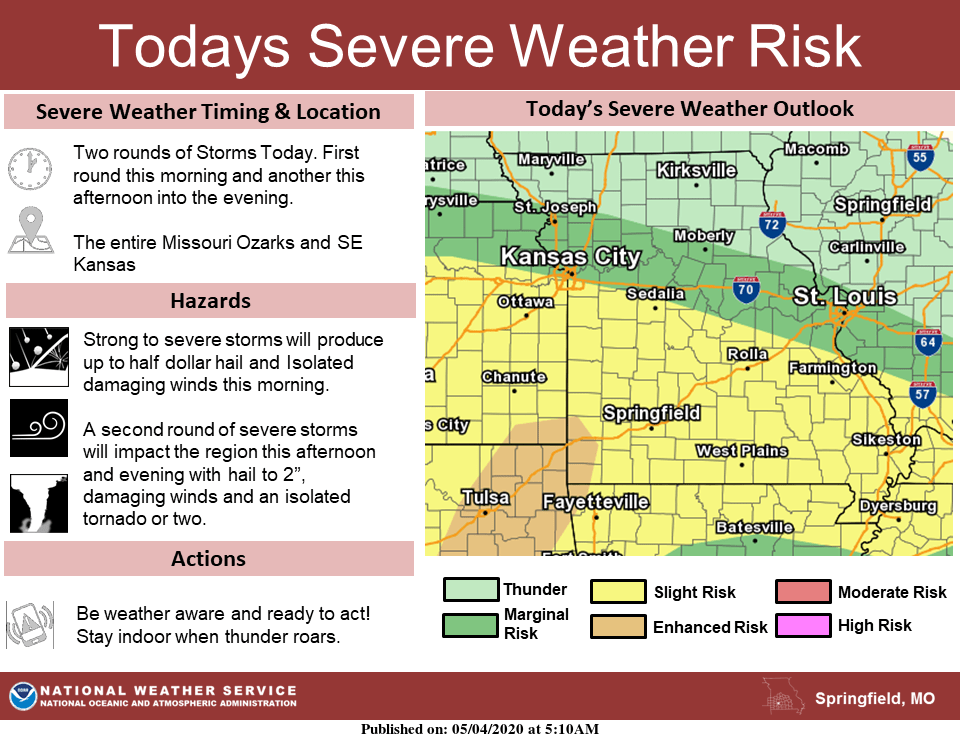 Severe Thunderstorm Watch For Much Of The Ozarks Until 3 P.M. | 104.1 ...