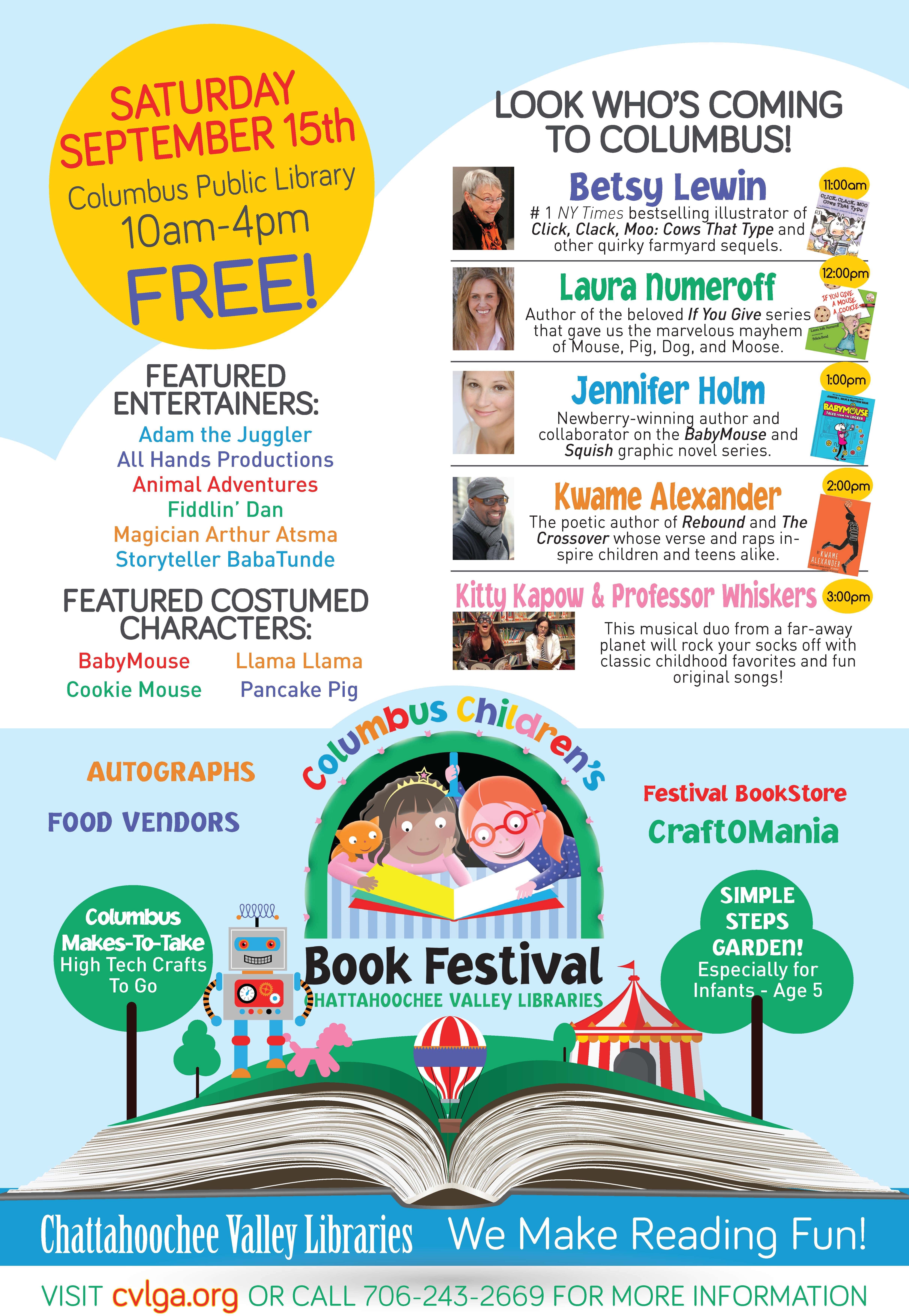 Chattahoochee Valley Libraries Columbus Book Festival WKZJ K92.7