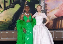 Cynthia Erivo and Ariana Grande at the premiere for Wicked at the Dorothy Chandler Pavilion. LOS ANGELES^ CA. November 09^ 2024