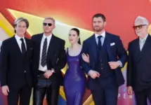 Peter Safran^ Nicholas Hoult^ Rachel Brosnahan^ David Corenswet^ James Gunn at the Premiere of Superman at the TCL Chinese Theatre IMAX LOS ANGELES - JULY 7^ 2025