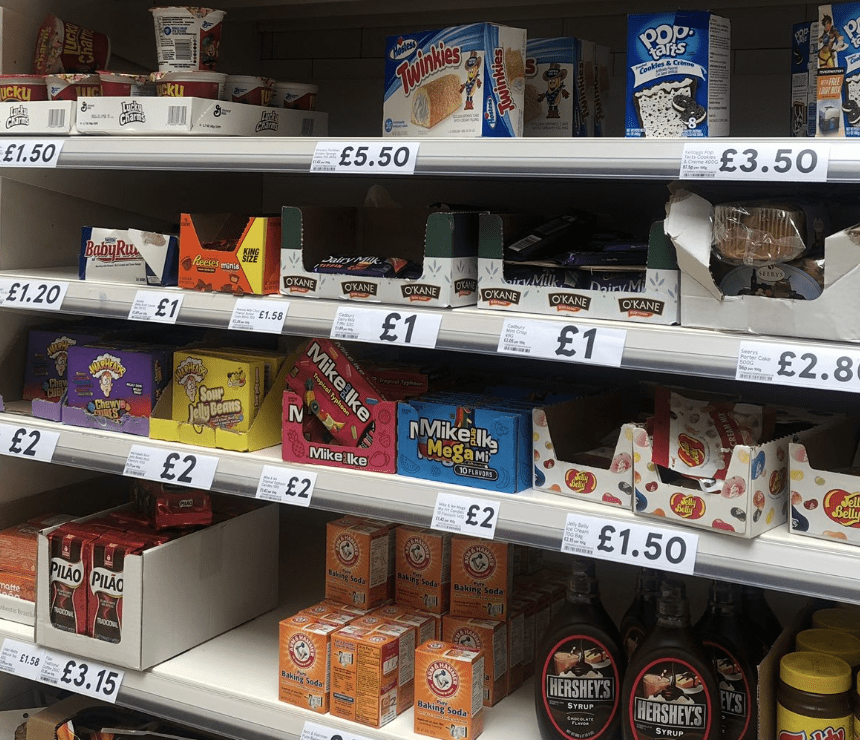 A British Grocery Store Has An American Food Aisle And It S All Junk Food Country 101 3 Kfdi