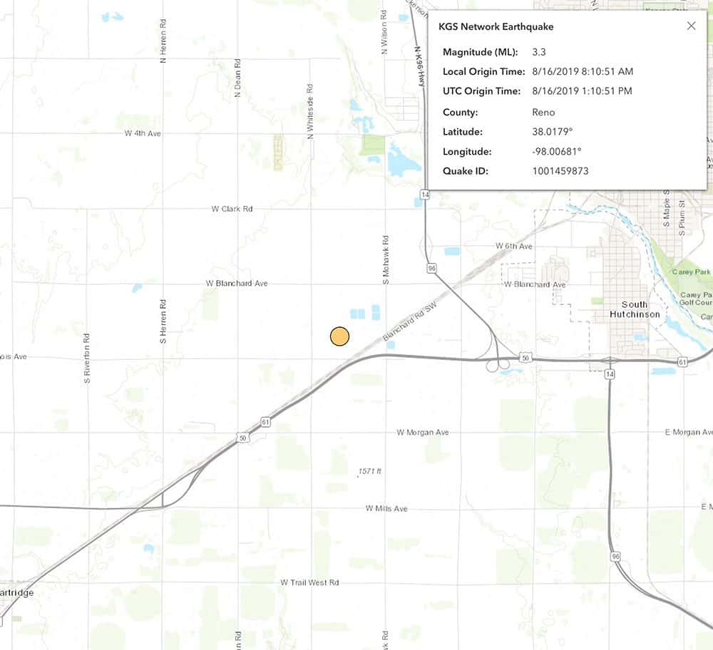 Earthquakes felt in Reno, Marion, Chase counties Country 101.3 KFDI