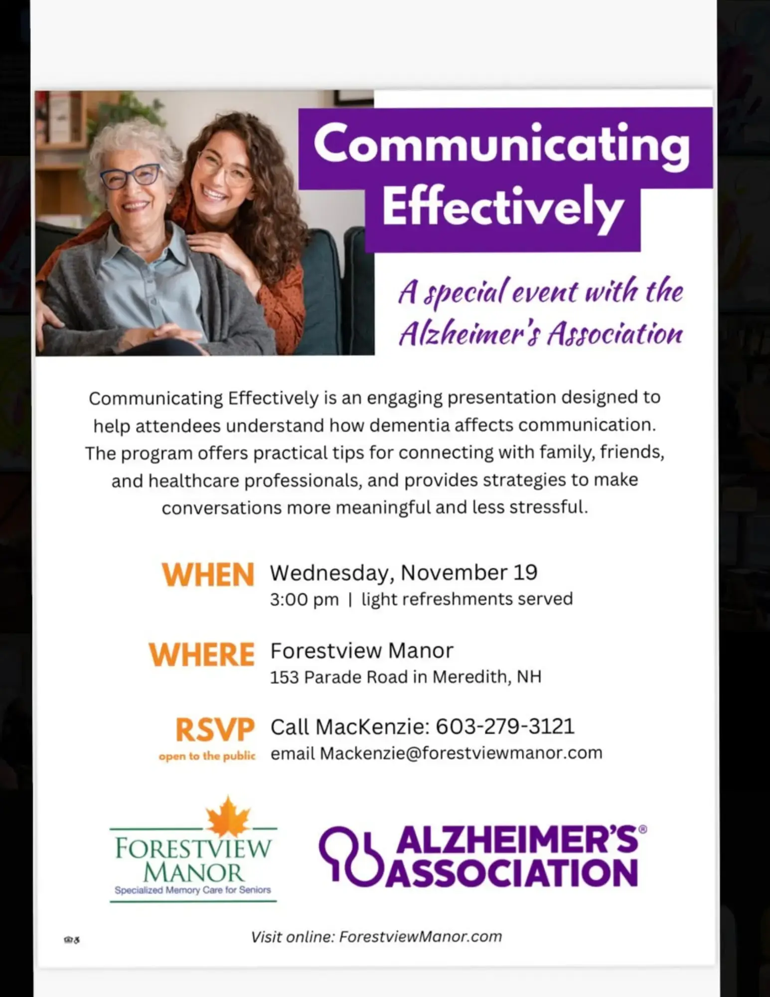 The Alzheimer Assocation Presents “Communicating Effectively”