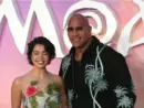 Auli'i Cravalho and Dwayne Johnson attend the "Moana 2" UK Premiere at Cineworld Leicester Square in London^ England.