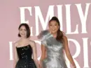 Lily Collins and Ashley Park at the premiere for season 4 of Emily in Paris at the Egyptian Theatre. LOS ANGELES^ USA. August 14^ 2024