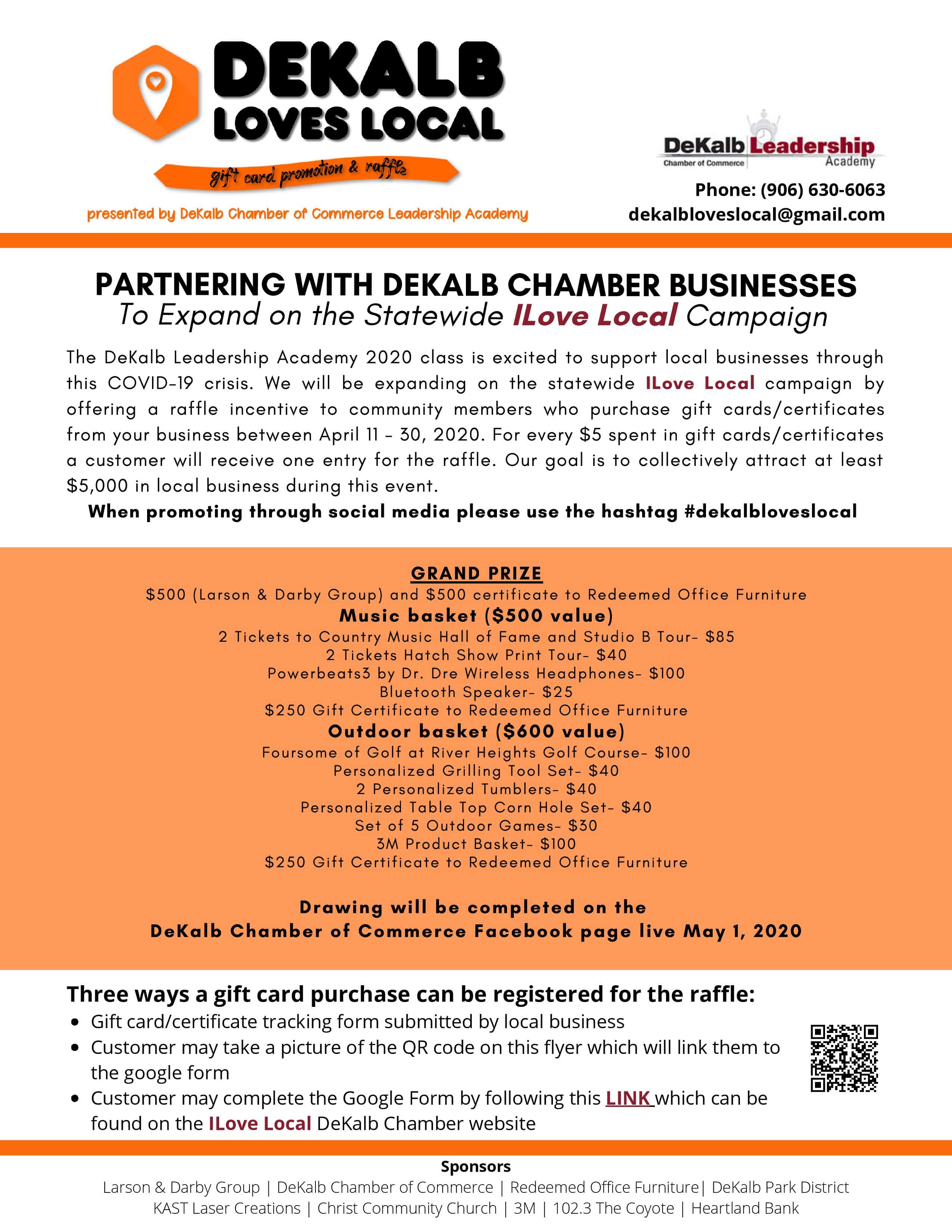 DeKalb Loves Local Gift Card Promotion & Raffle | 94.9 WDKB