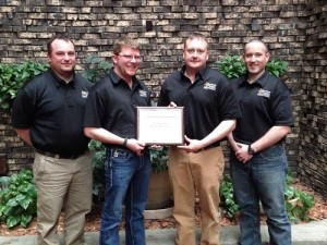 Members of the Stutsman County Sheriff's Department holding their award.