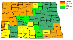 Counties and Fire Warning (Courtesy of National Weather Service)