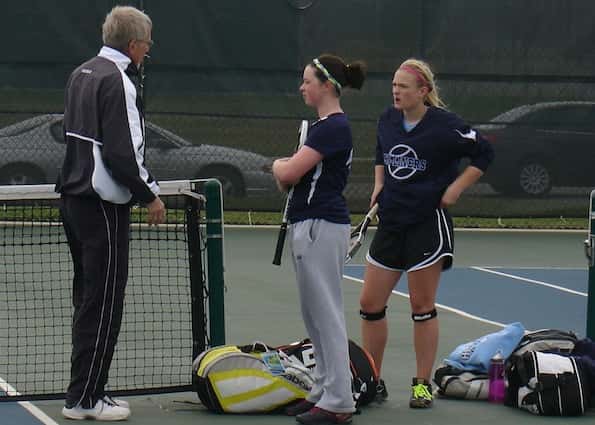 Assistant Coach Schaack with doubles partners Rachel Schueneman & Maia Wendel