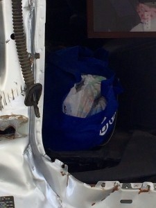 The diaper bag for 18 month old Brielle Deutscher has not been moved since the crash. Photos by Jason Metko
