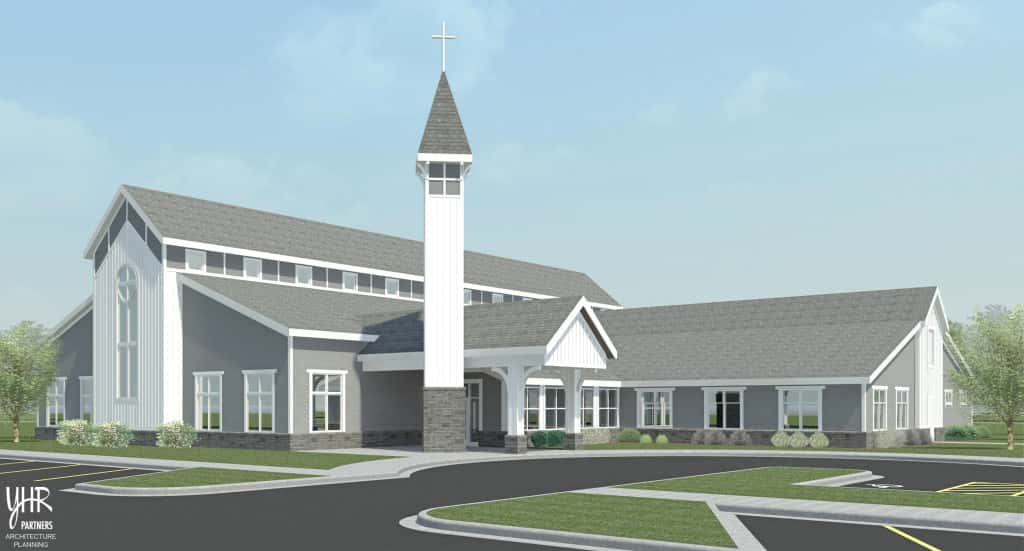 Artist's rendering of the planned new Faith Lutheran Church building.