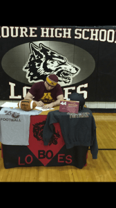 Hunter Sherman signs his letter of intent to attend the University of Minnesota-Crookston