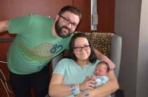 Parents Diana and Chris with their newborn son Jameson. Photo courtesy of the JRMC.
