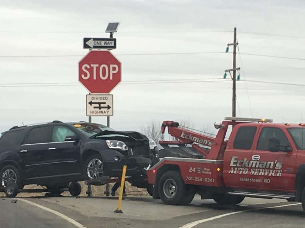 No Injuries in Property Crash North of Jamestown Wednesday Morning