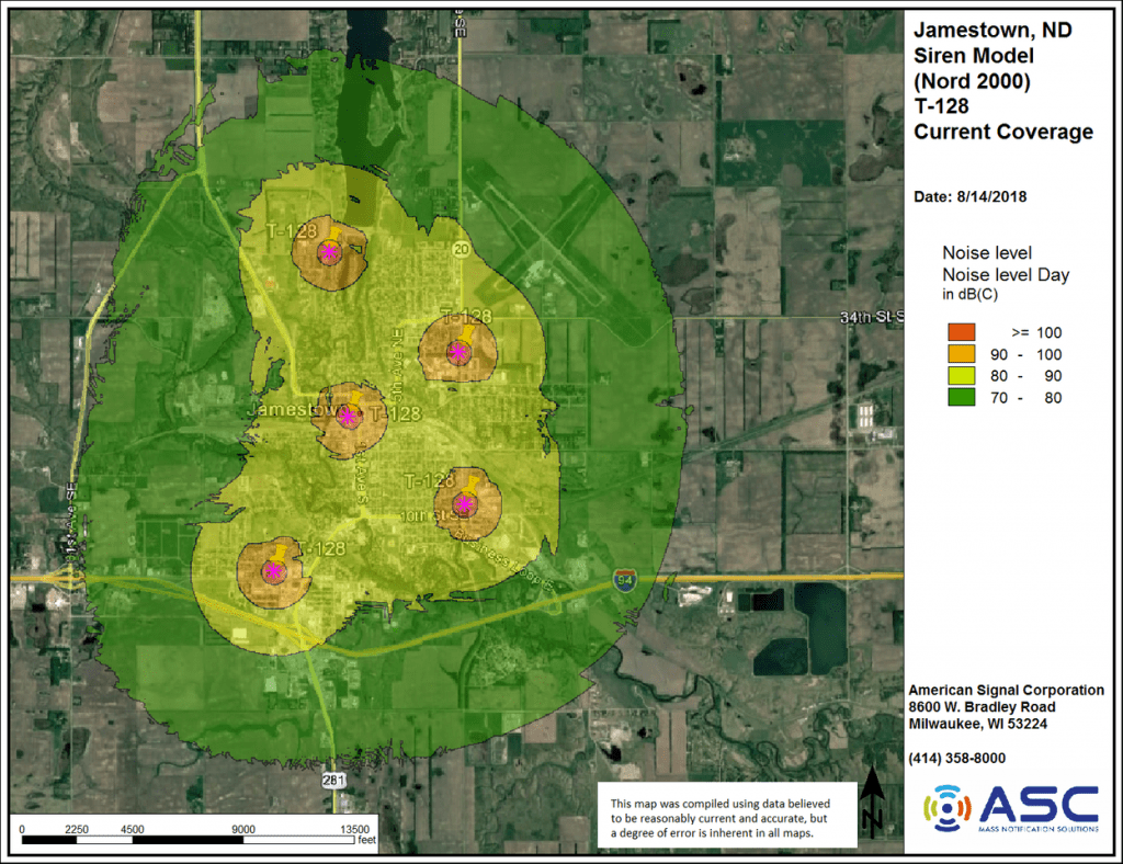 Severe Summer Weather Awareness Week Siren Tests Today News Dakota   Siren Map Coverage 1024x788 