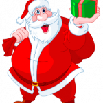 transparent_santa_claus_with_green_gift_png_clipart-1