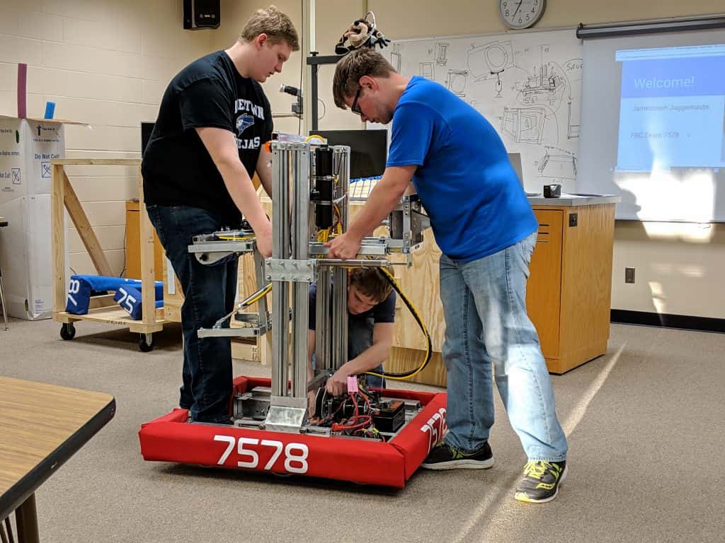 Jamestown FIRST Robotics Team Shows Off Robot Ahead of Competition