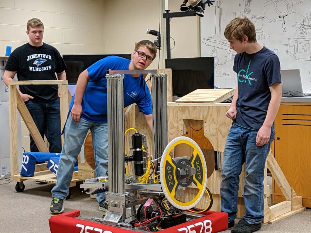 Jamestown FIRST Robotics Team Shows Off Robot Ahead of Competition