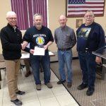 Vietnam Veterans Honored in Valley City.: L to R; Mayor Dave Carlsrud honoring Vietnam Veterans James Verwey, Al Schuldt and Warren Ventsch during a city commission proclamation honoring all who served.