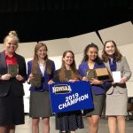 IMG_1830: Individual State Champions: (pictured from Left to Right Lillian Kiefert, Eliza Johnson, Katy Meester, Monisha Terry, Maggie Oberlander)
