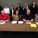 Back row Speech coach Nick Lee and a few members of the Hi Liner Speech Team.