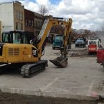 Central Avenue in Valley City.: Crews working on Central Avenue Improvement Project.