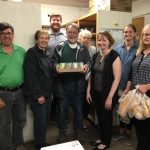 The Ecumenical Team that organized the CROP WALK for Hunger toured the local Food Pantry at the Senior Citizens Center. Pictured from left to right: John Thompson, Carol Umsted , Pastor Kyle Symanski, Al Adams, Senior Citizens Center Director Pat Hansen, Pastor Jolene Knudson-Hanse, Pastor Emmy Swedlund, and Kara Kramin. Not pictured are treasurer Edie Schmidt, Todd Anderson, Rich Winning, Joe Lunde, Sharon Buhr, and Michelle Grebel. The walk raised over $1000 for the local food pantry. Donations of food and paper products are accepted at any time by the food pantry.