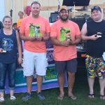 Rib Cook-off winners, Judges’ Choice: L to R: Herb Carpenter (second place), Stacey Pesek (first place) and Greg Peterson (third place), and People’s Choice: L to R Rudi Van Heerden (first place), Brent Carpenter (second place) and Kenny Knudsen (third place)