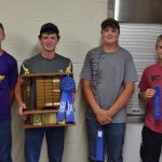 Nelson-County.-Team-members: Placing first in the senior division of the state 4-H land judging contest was the team from Nelson County. Team members (from L to R) are: Jack Steffan, Roman Steffan, Torey Charles and Anthony Braun. Photo: NDSU Extension Service