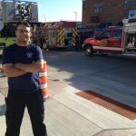 Backing the Badge: New Valley City Firefighter Derek Michaelis at Backing the Badge event.