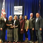 jennifer: L to R Gov. Doug Burgum, Jennifer Feist, JoAnn Hooper, Mary Lee Nielson, Trinity Potts, Dave Carlsrud and Lt. Gov. Brent Sanford.