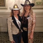 Miss Rodeo North Dakota: L to R; Callie Enander Miss Rodeo ND and runner up Becky Binstock during NDCHOF East Meets West banquet.