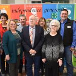 Ellingson-NDSU: The Ellingson family of Benson, Morton and Ramsey counties has been named a North Dakota 4-H century family for 2019. Pictured are (from left, back row): family members Julie Ellingson, Jeff Ellingson and Jenny Ellingson; Andy Staloch, North Dakota 4-H Foundation chair; and Greg Lardy, interim NDSU Extension director; (front row) Cindy Olson, 4-H program assistant, Ramsey County, and family members Lester Ellingson and Cheryl Ellingson. (NDSU photo)